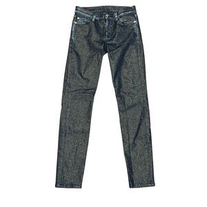 7 for all mankind gold skinny jeans